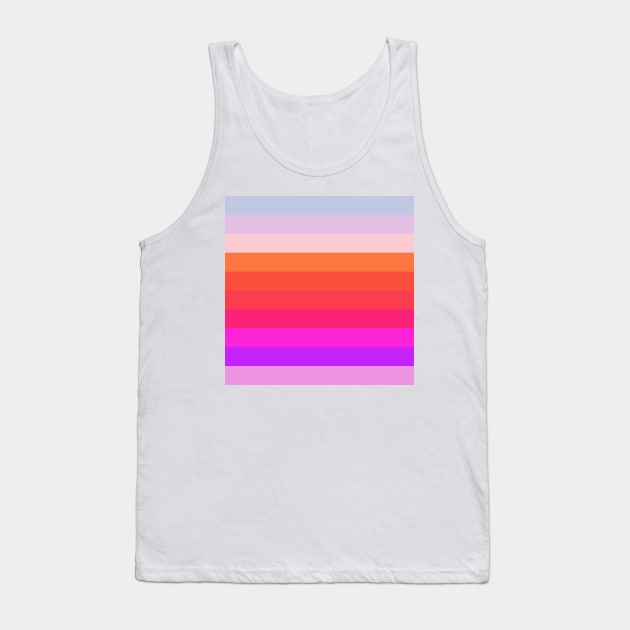 Pink sunset stripes pattern Tank Top by chimmychupink